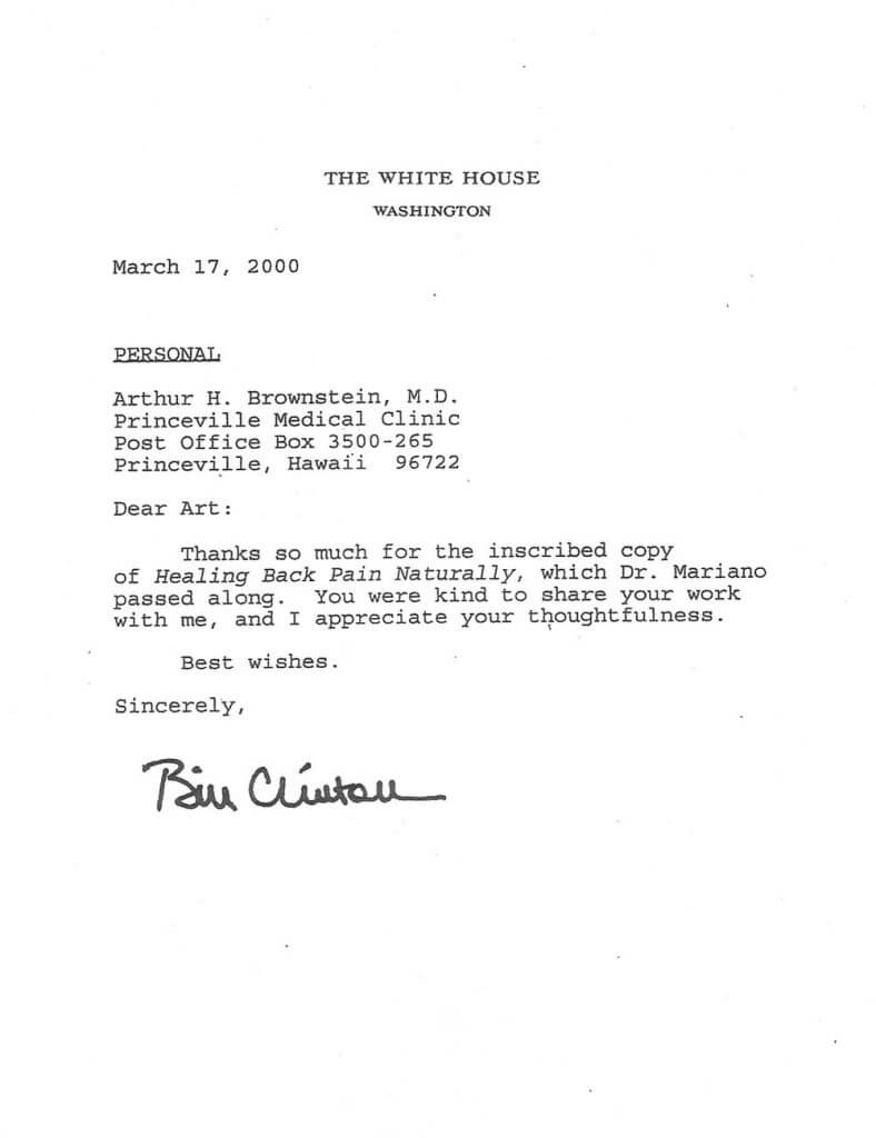 Letter from Bill Clinton